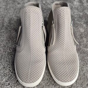 Steve Madden Click Taupe Knit Hidden Wedge Zip High Top Sneakers Womens 7M